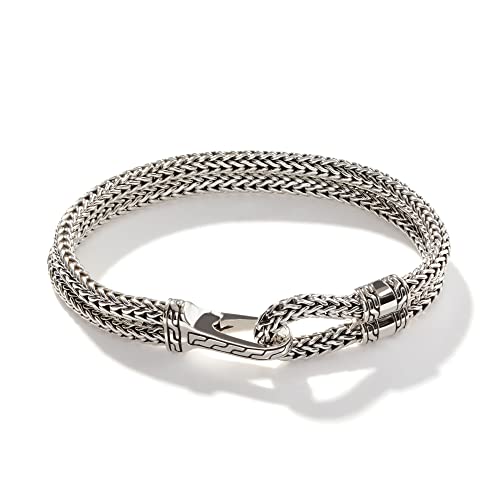 John Hardy Men's Classic Chain Silver Hook Station Bracelet 9Mm Medium #TOP15