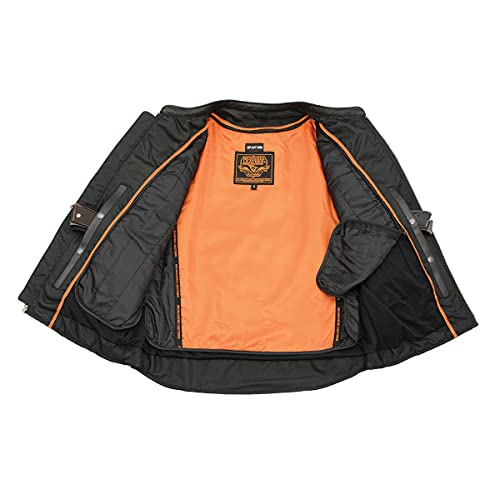 Image of Milwaukee Leather Men's Black Cowhide Quilted Pattern Scooter Style Racing Jacket MLM1545