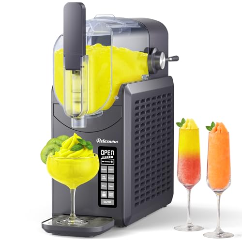 RELEXNOW Slushie Machine No Ice Needed, 88 oz Slushy Machine for Home, Professional 6 in 1 Frozen Drink Maker with Self-Cleaning for Margaritas, Frappés, Milkshake and More