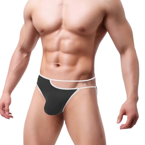 JINSHI Men's Tagless Briefs,Micro Mesh Underwear Briefs,Soft And Breathable Sexy Belt-Cord Underwear For Men