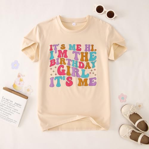 Image of Its Me Hi Im The Birthday Girl Its Me Birthday Girl Shirt Kid B-Day T-Shirt Party Tee Outfit Short Sleeve Tops 6-12Y