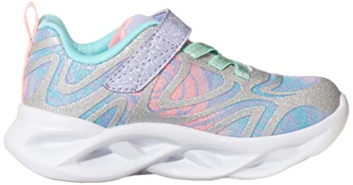 Skechers Girls Sport Lighted, Lighted Footwear, Lighted, Lighted Sneaker, Silver/Multi, 3 Little Kid Us #TOP5