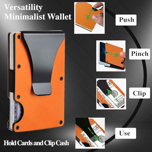 Image of Minimalist Wallet with RFID Blocking,Slim Credit Card Holder with Aluminum Money Clip wallet for Men and Women,Metal Wallets for Mens Front Pocket as Gifts