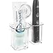 Linkidea Wall Mount Toothbrush Holder for Bathroom, Plastic Self Adhesive 2 Slot Tooth Brush Hanger Organizer, Compatible with Oral-B iO Series, Sonicare ProtectiveClean, 7AM2M (Transparent)