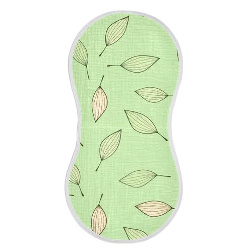 2 Pack Baby Burp Cloths, Soft Absorbent Burping Cloths for Babies, Cotton Milk Spit Up Rags, Large Size for Newborns, Baby Boys and Girls (Minimalist Leaf Lines)2