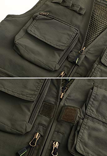 Image of Hbufnha Outdoor Fishing Hunting Vest Multi Pockets Work Cargo Jacket