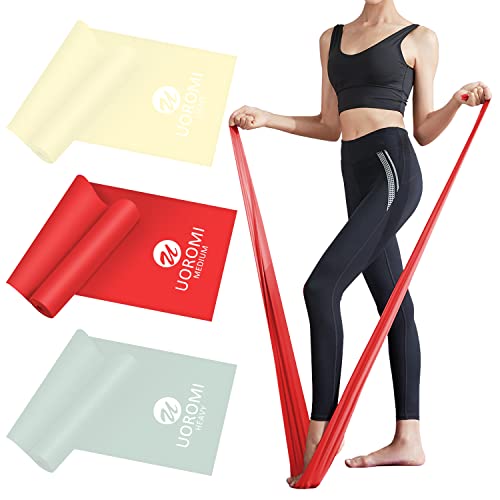 Theraband, UOROMI 1.8M/5.9ft Terraband Fitnessbänder Fitnessband,Gymnastikband Resistance Band für Training zu Hause,Pilates, Yoga, Physiotherapie (Red (Medium / 20lbs)) Cover