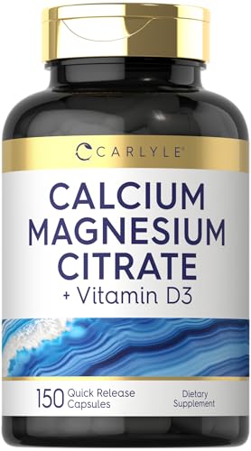 Carlyle Calcium Magnesium Citrate with Vitamin D3 | 150 Capsules | Non-GMO & Gluten Free Supplement
