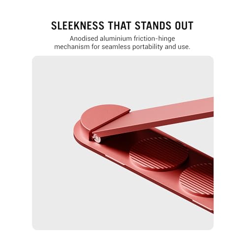 Image of DailyObjects Stack Phone Kickstand /Phone Stand /Mobile Holder, Vertical and Horizontal Stand, Adjustable Angle, Compatible with iPhone - Coral Red