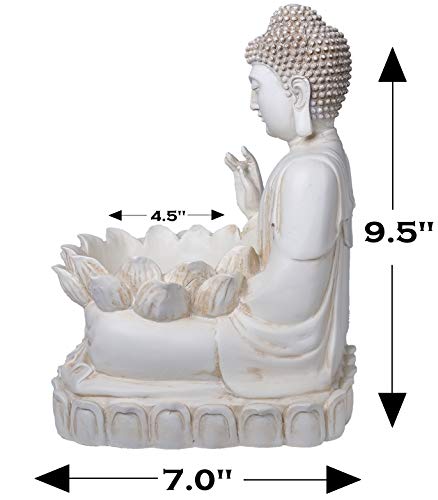 Bella Haus Design Buddha Planter – 9.5" Tall Polyresin - Zen Plant Pot Holder For Succulent, Flower, Cactus - Garden Lotus Statue Indoor Or Outdoor Decor #TOP2