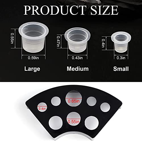 300pcs Tattoo Ink Caps with 3 Colours Tattoo Ink Cup Holders - Image 2