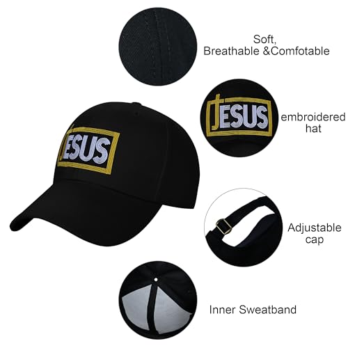 Image of Embroidered Baseball Cap for Women Men Adjustable Baseball Hat Black Baseball Cap Trucker Hat