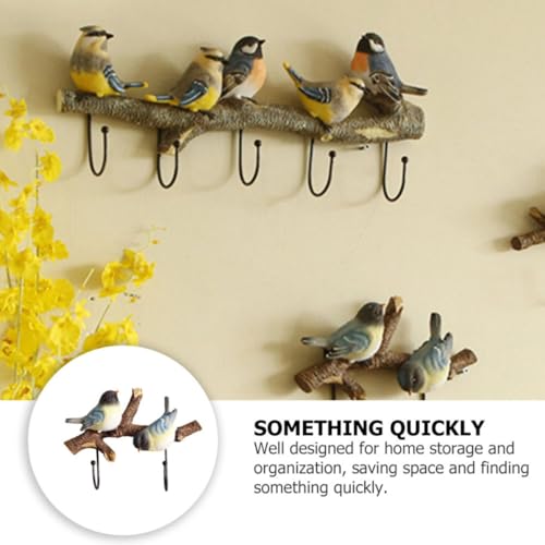 Gancho de pared de pájaro resistente para abrigos y ropa decorativa 4