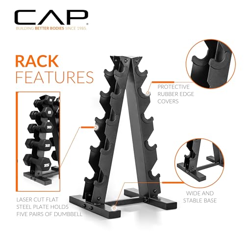 Image of CAP Barbell Neoprene Dumbbell Weights Pairs & Sets | Black