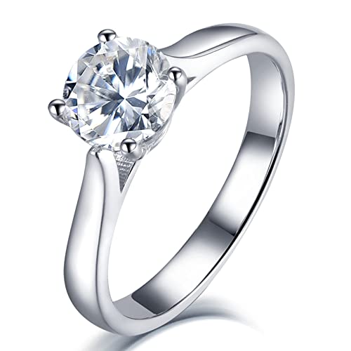Blanc zircone bague pour femme en argent de style minimaliste chic