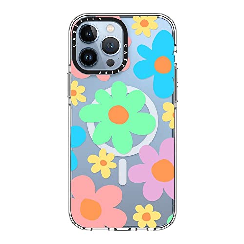 Coque transparente pour iPhone 13 Pro Max Magsafe antichoc fleur pastel
