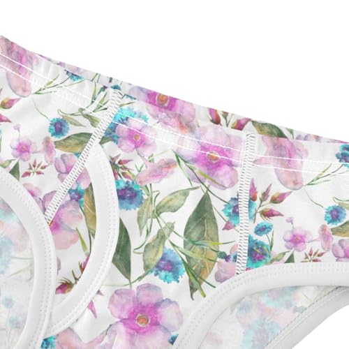 Boys' Exclusive Briefs Toddler Underwear 95% Combed Cotton Boxerbriefs 2T Watercolor Floral Pattern 814