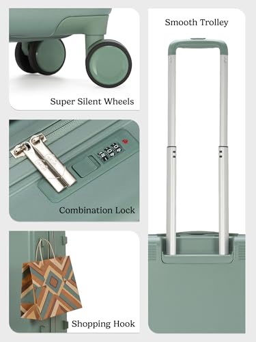 Image of Genie Rhythm Hard Luggage with Organized Interiors and Dual Wheels - Cabin - Forrest Whisper