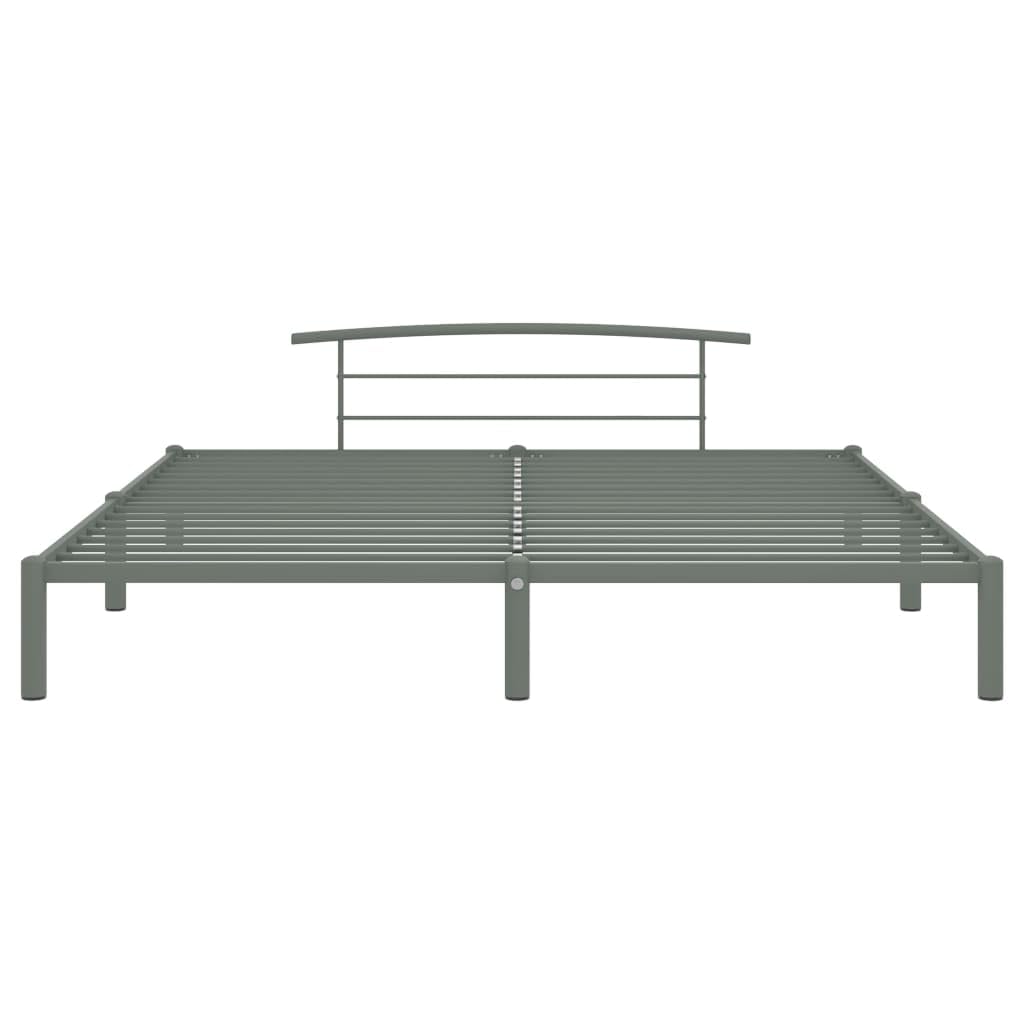 Gray Metal Bed Frame, 180x200 cm | Features a durable steel platform design supporting mattresses without a box spring in bedrooms and guest rooms.