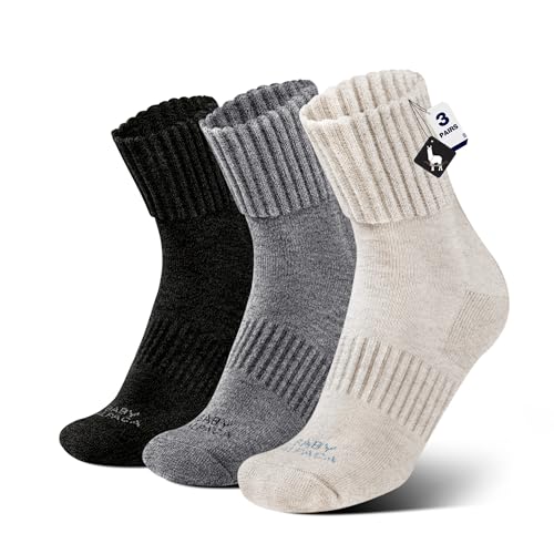 MAGISDU Alpaca Wool Boot Crew Socks 3 Pairs Women Cozy Thermal Warm Compression Cushion Thick Winter...