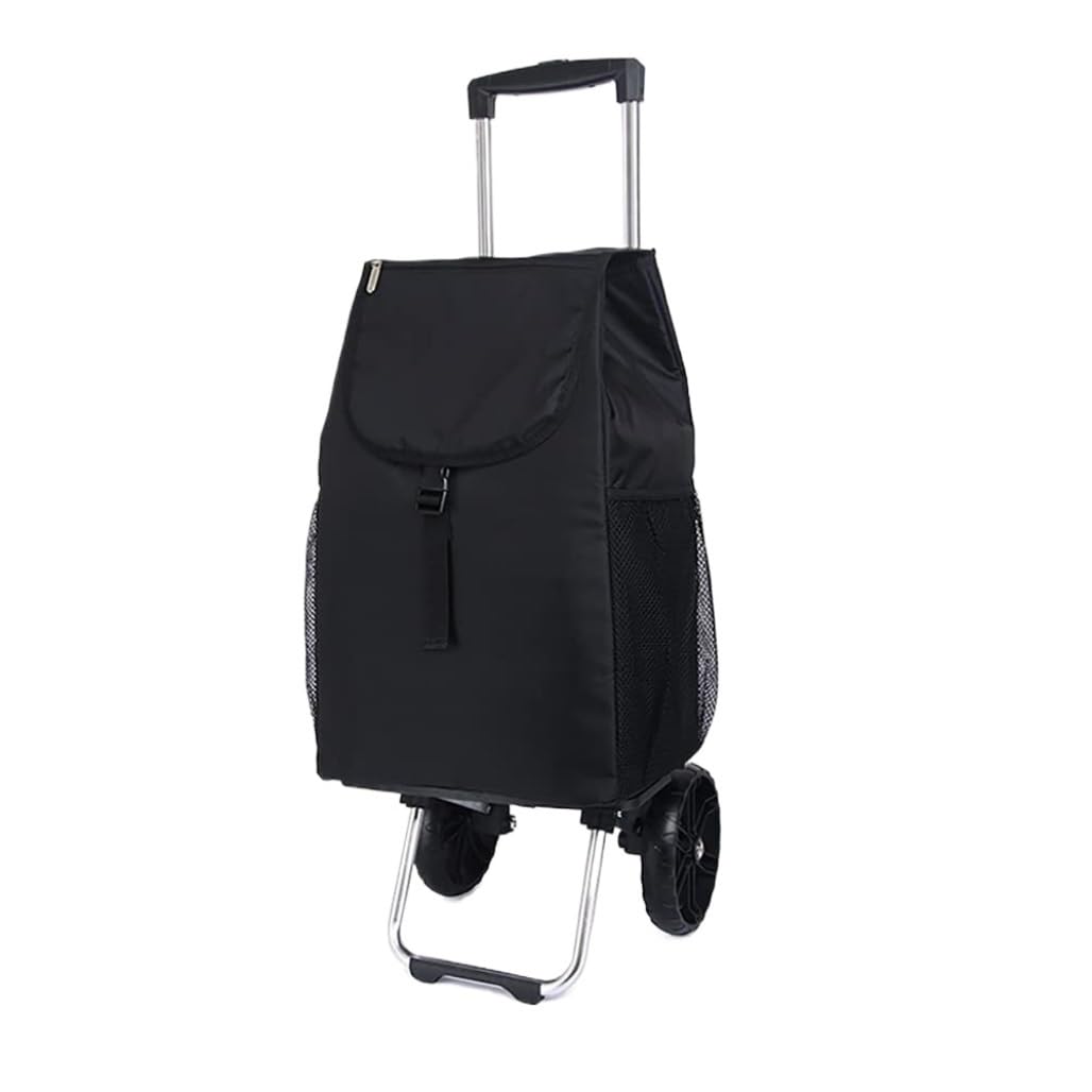 Carrello della spesa isolato con borsa termica staccabile e telaio in alluminio, perfetto per picnic e conservazione degli alimenti, mantiene gli oggetti freschi e freschi in viaggio