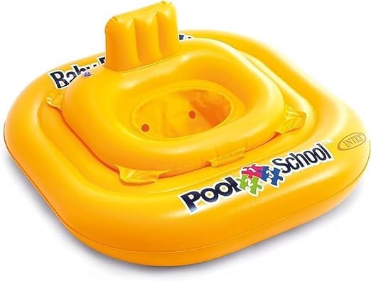 Image of Inflatable Kiddie Float | Water Baby Floater for Kids| Safe Anti-flip Diaper Style Swim Tube Rider| Swim Pool Tube for Toddlers|Multicolor Cute Swimming Pool Safety Seat (Pool School)