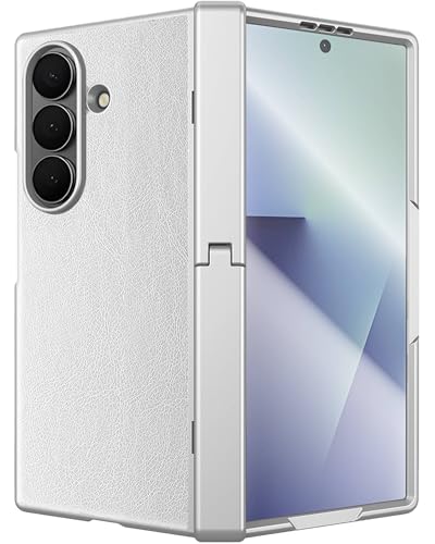 Protection Galaxy Z Fold 7 antichoc étui cuir rigide argenté 2025