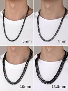 Bandmax Pantserketting voor heren, 925 zilver, 3/5 mm breed, Cubaanse ketting, 925 sterling zilver, schakelketting, halsketting met geschenkdoos