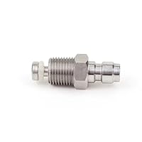 Vista 7 de Adaptador de enchufe de desconexión rápida de 0.315 in 1/8 NPT rosca macho acero inoxidable PCP Paintball accesorios de carga de aire