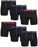Reebok Men's Underwear - Performance Boxer Briefs (6 Pack) (All Black, Small)