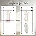 JIANZHUO Industrial Pipe Clothing Rack Wall Mount,Double Hanging Rods Heavy Duty Clothes Rack,Adjustable Closet Systems for Walk in Closets(Black)