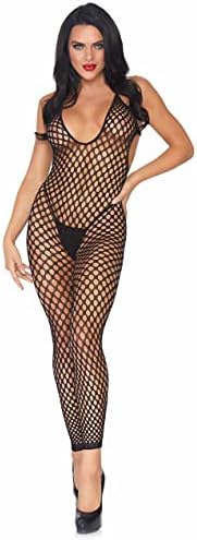 Leg Avenue womens Fishnet Footless Bodystocking Black One Size