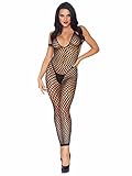 Leg Avenue Women's Fishnet Footless Bodystocking, Black, One Size
