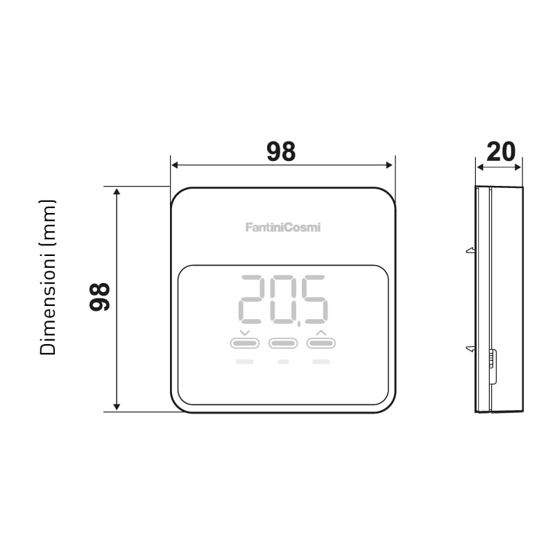 C900QS CRONOTERMOSTATO COLOR SABBIA WIFI SMART BASE QUADRATA A BATTERIA PARETE FANTINI COSMI