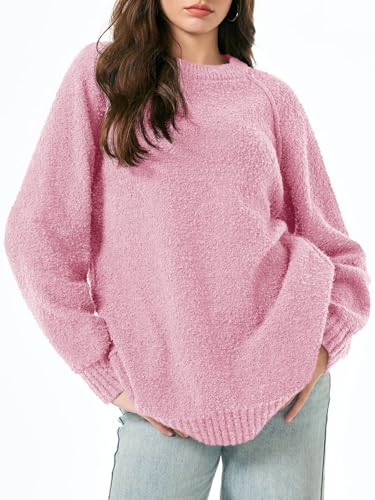 Image of Saodimallsu Womens Oversized Sweater Fuzzy Long Sleeve Casual Tunic Sweater