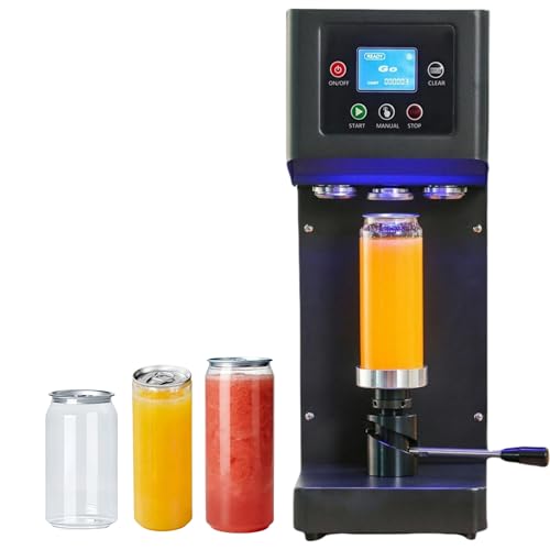 Airosia Semi-Automatic Can Sealing Machine- 2.4-6.7 inch Height Adjustable Commercial soda can sealer machine for Plastic and Aluminum Beer Can (5.5cm in Diam)-Black Cup Sealing Machine