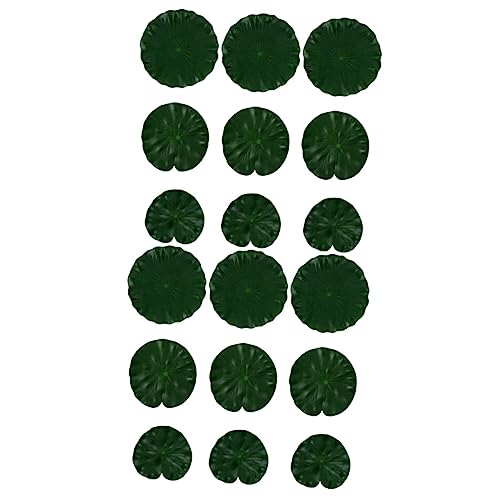 Amosfun 2 Series Simulación PU Hoja De Loto Nadando Flotando Piscina Decoración Flotador De Nenúfar Nenúfares Estanque Falso Agua para Artificial Lirio Almohadillas Eva Green 9 Piezas X 2