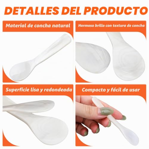 Miniatura 6 de Juego Elegante De Cucharas De Nácar Para Caviar, 2 Piezas, Accesorio Ideal Para Degustación De Caviar, Cucharas De Nácar De Alta Gama Para Servir Caviar Con Estilo.
