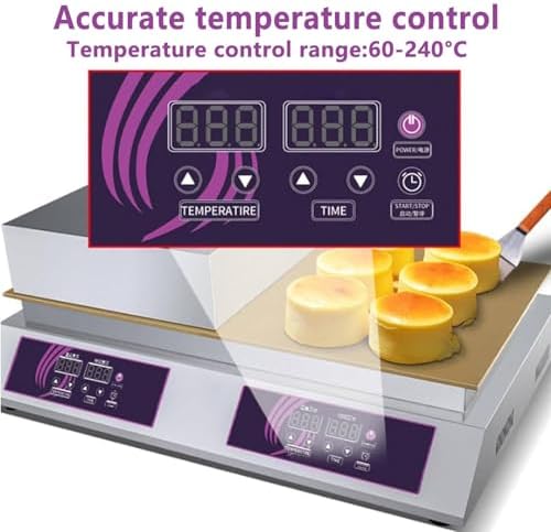 Commercial Pancake Maker,Japanese Souffle Pancake Maker,Commercial Non-Stick Souffle Maker Machine,60-240℃ Temp Control, Stainless Steel for Home Kitchen Restaurant ery(Double Head)
