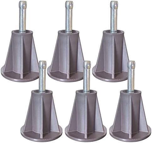 Home's Place Steel Stem Bed Frame Feet to Replace Wheels. Replacement Feet Make Your Bed Sturdy and Protect Floor. Easy to Install. Set of 6