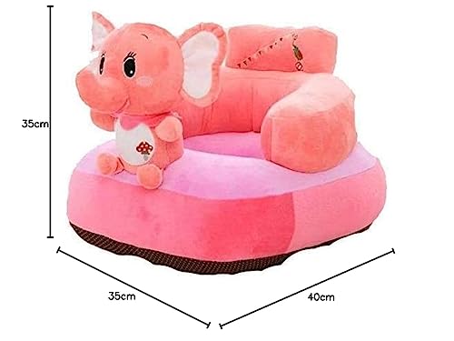 Image of AVS Cute Elephant Design Baby Sofa Seat Plush Cushion Sofa Cum Bed And Soft Rocking Chair Comfort Baby Supporting Seat Soft Plush Cushion And Chair For Kids (Pink),1