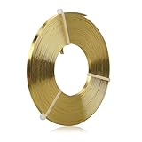 Flat Aluminum Wire - 5 x 1mm - 32.8 Feet Wide Flat Jewelry Craft Wire for Bezel, Sculpting, Armature, Jewelry Making - Gold