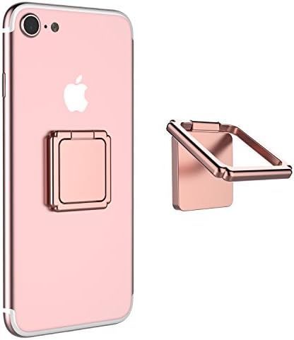 Finger Ring Stand 360° Rotation Cell Phone Ring Stand Holder Grip Kickstand Universal Mobile Phone Ring for iPhone 7 7 Plus 6S 6, Samsung Galaxy S6 S7 S8 S8 Plus, Note, LG (Rose Gold)