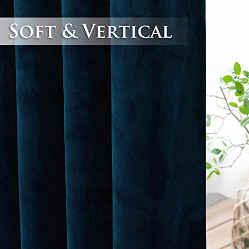 PONY DANCE Navy Blue Velvet Curtains - Image 4