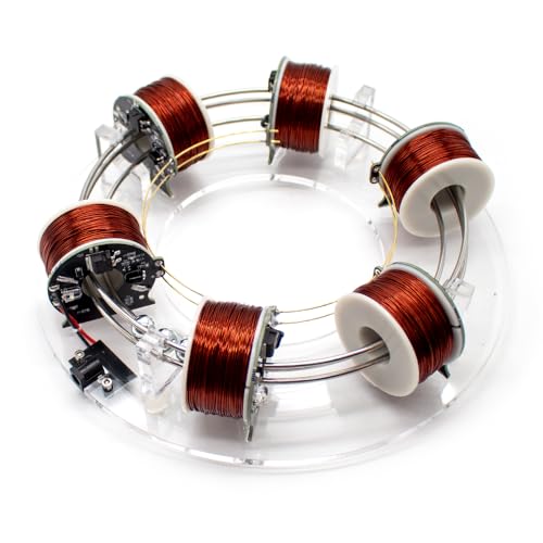 Image of 6-Coil Electromagnetic Cyclotron - Physics Teaching Model | Acrylic Construction. Demonstrates Electromagnetic Acceleration & Circular Motion. For Physics Classrooms & Stem Education
