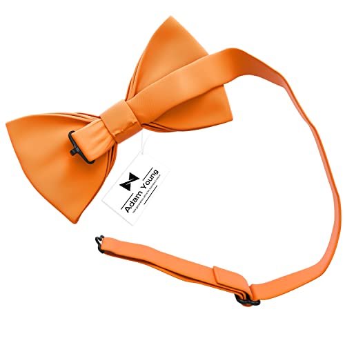 Image of Adam Young Men's Bow Ties Pre-Tied Style Formal Satin Classic Bowtie for Tuxedo Faux Silk