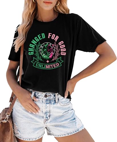 Musical Shirt for Women Wicked Tshirt Wizard Movie Fan Gifts Short Sleeve Casual Loose Tee Top3