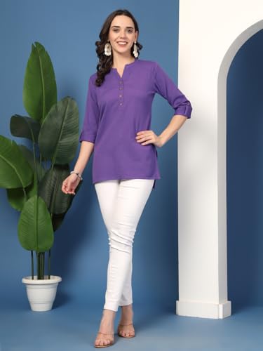 Image of Pistaa's Women's Cotton Relaxed Fit Short Kurti