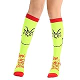 Bibalabili Christmas Women Socks Knee High Novelty Socks for Christmas Gag Gift Exchange Grab Bag Game