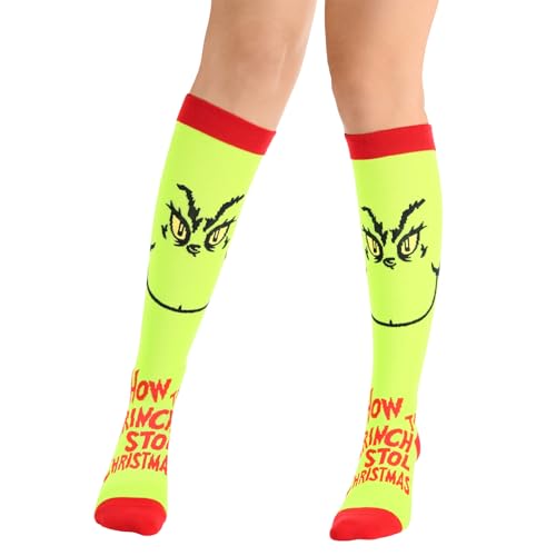 Bibalabili Christmas Women Socks Knee High Novelty Socks for Christmas Gag Gift Exchange Grab Bag Game